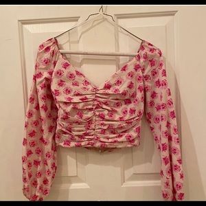 Zara pink floral top